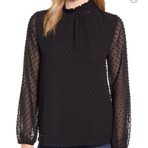 Gibson smocked neck Victorian blouse petite small